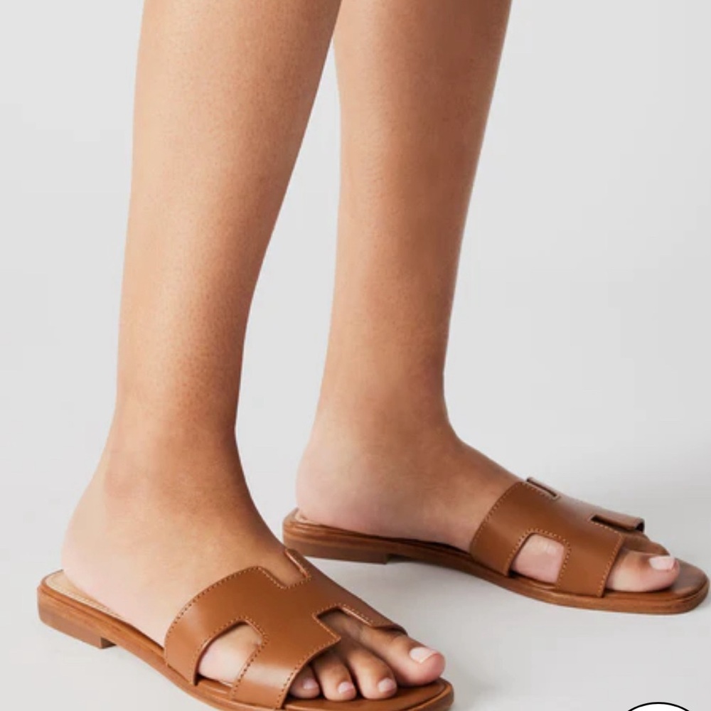 Steve Madden Hadyn Cognac Slides Nwot - image 1